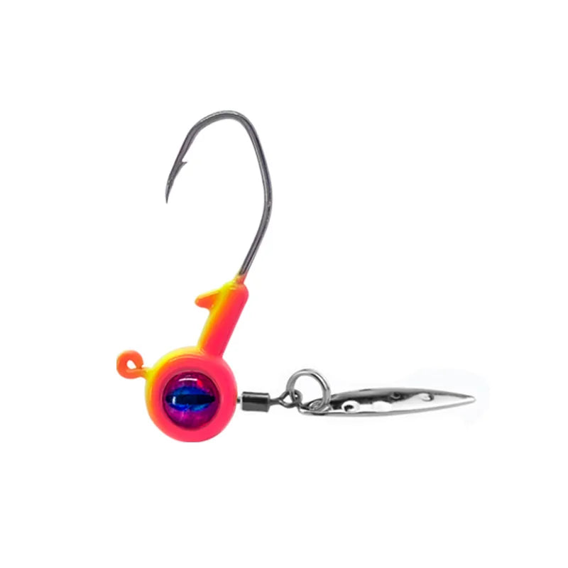 1.75g 3.5g 5g Crappie Jig Heads Fishing Hook, Big Eye Jig Head with Spinner Blade Jigs for Bass