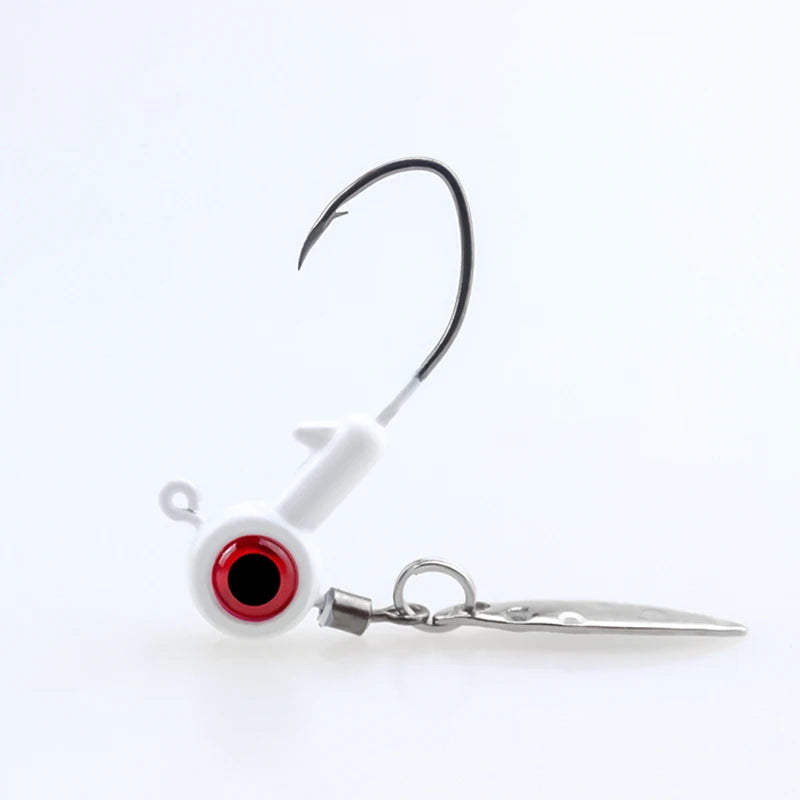 1.75g 3.5g 5g Crappie Jig Heads Fishing Hook, Big Eye Jig Head with Spinner Blade Jigs for Bass