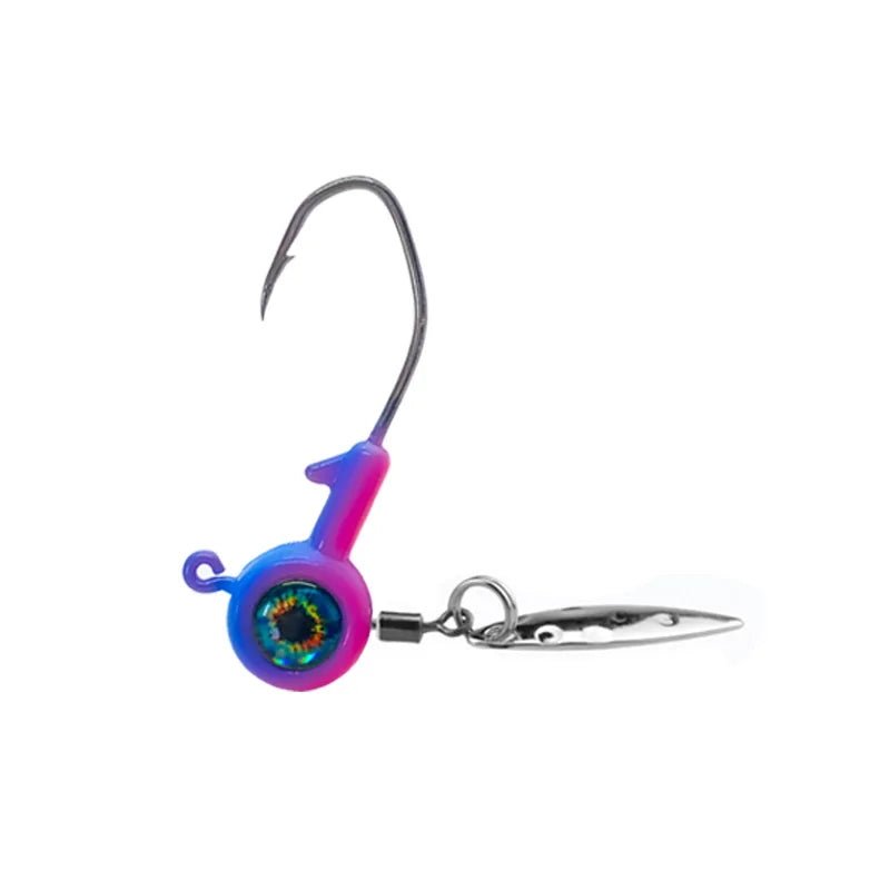 1.75g 3.5g 5g Crappie Jig Heads Fishing Hook, Big Eye Jig Head with Spinner Blade Jigs for Bass