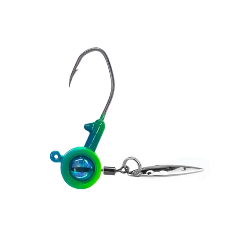1.75g 3.5g 5g Crappie Jig Heads Fishing Hook, Big Eye Jig Head with Spinner Blade Jigs for Bass